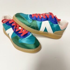 Colorful Sneakers with Red Laces